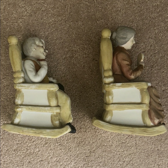 Charming Elderly Couple Rocking Chair Figurines - Picture 4 of 6